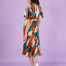 OTABU Women Print A-Line Midi Dress image 4