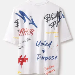 United Colors of Benetton Girls Typography Printed Pure Cotton T-shirt image 3
