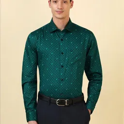 Allen Solly Slim Fit Micro Ditsy Printed Spread Collar Long Sleeves Pure Cotton Shirt-picture-20