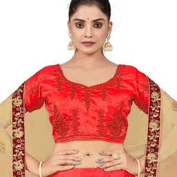 Maroosh Embellished Thread Work Unstitched Lehenga & Blouse With Dupatta image 2