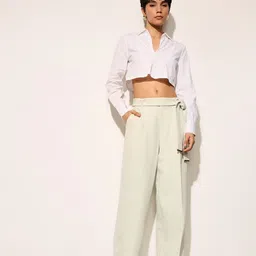 ONLY Women Straight Fit High-Rise Trousers-image-86
