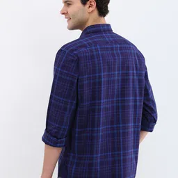 Allen Solly Men Spread Collar Tartan Checked Cotton Slim Fit Casual Shirt image 2