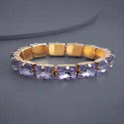Kushal's Fashion Jewellery Women Gold-Plated Zircon Studded Bangle-Style Bracelet-picture-31