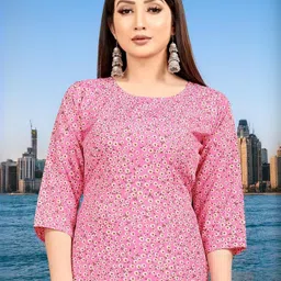 MANTRA DESIGNER Women Pink Crepe Kurtas-image-79
