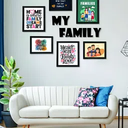 Aura Black & White 5 to 7 Pieces MDF Wall Photo Frames-picture-40