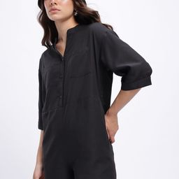 glitchez Mandarin Neck Regular Fit Playsuit-picture-12