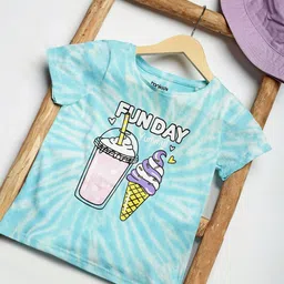 BONKIDS Girls Typography Printed Extended Sleeves Applique T-shirt image 2