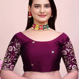 Zeenat Duniya Embroidered Pure Chiffon Saree image 4