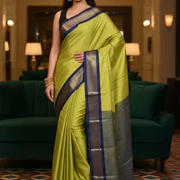 A S CREATION Woven Design Zari Pure Silk Handloom Kanjeevaram Saree-picture-12
