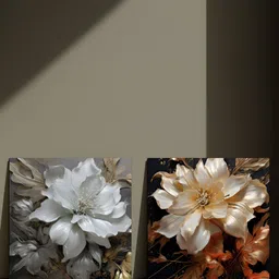 RANDOM 2 Pieces White & Brown Floral And Botanical Canvas Wall Art image 5
