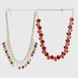 MANSIYAORANGE Gold-Plated AD Studded Jewellery Set-picture-28