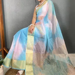 KALINI Ombre Woven Design Zari Kanjeevaram Saree image 4