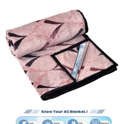 FABINALIV Purple & Black Geometric Woollen AC Room 300 GSM Single Bed Blanket image 4