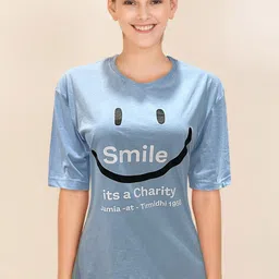 SALUJA FABRICS Women Typography Printed Applique T-shirt-image-50