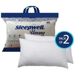 Sleepwell White Set of 2 Fibre Filled Cotton Sleep Pillow image 1