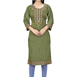 PU FASHION Floral Embroidered Thread Work Kurta-image-41