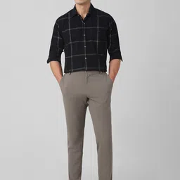 Mufti Men Spread Collar Windowpane Checked Cotton Slim Fit Casual Shirt image 2