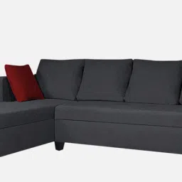 febonic Nebula Fabric RHS Sectional Sofa in Charcoal Grey Colour image 3