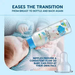 3d metro super store By OWLSTONE Anti-Colic Slim Neck Essential Baby Feeding Bottle, BPA Free - 250 ml image 2