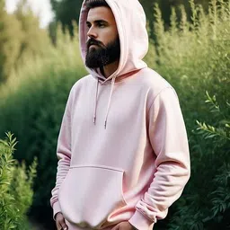 clothecraft Men Solid Hooded Neck Pink Sweater image 3