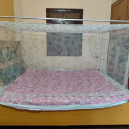pappu industry Cotton Adults Washable Best Quilty Mosquito Net Square Plain 4x6 Foldable Flexible for Double Bed Mosquito Net-picture-13