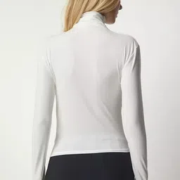 sightbomb Party Extended Sleeves Solid Women White Top image 2