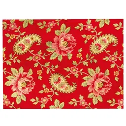 ambbi collections Florals Red (12 x 17.5) Satin (Set of 6) Placemats image 2