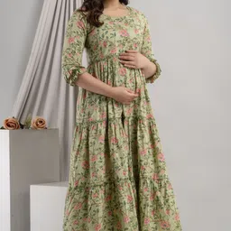 silakiva Women Printed Cotton Blend Ethnic Dress image 3