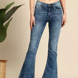 Mast & Harbour Women Flared Bootcut Light Fade Jeans image 1