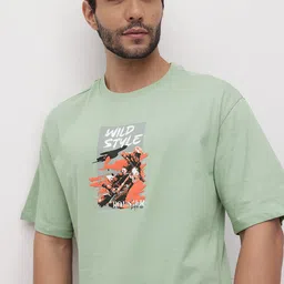 The Roadster Life Co. Biker Printed Pure Cotton Relaxed Fit T-shirt-picture-38