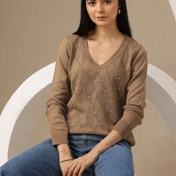 Chemistry Open Knit Embellished Pullover image 1