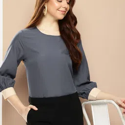 encore by INVICTUS Cuffed Sleeves Regular Top-picture-23