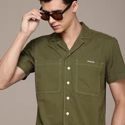 French Connection Pure Cotton Cuban Collar Casual Shirt-image-0