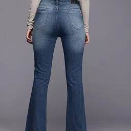 Allen Solly Woman Flared Mildly Distressed Heavy Fade Stretchable Jeans image 4