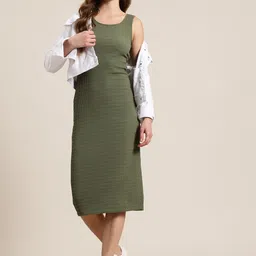 HERE&NOW Textured Sheath Midi Dress image 3