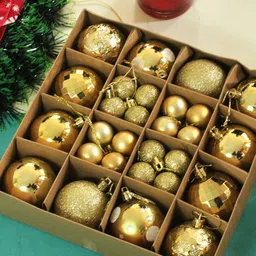 TIED RIBBONS 44Pcs Textured Christmas Tree Hanging Balls-picture-19