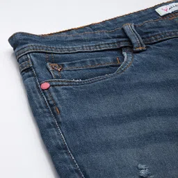 Allen Solly Woman Flared Mildly Distressed Heavy Fade Stretchable Jeans image 2