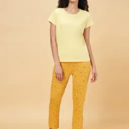 Dreamz by Pantaloons Yellow Cotton Printed Top Pyjama Set-image-14