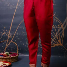 VredeVogel Women Ethnic Motifs Embroidered Regular Thread Work Kurta with Trousers & With Dupatta image 4