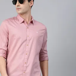 WROGN Men Pink Slim Fit Casual Shirt-image-10