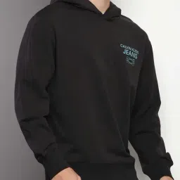 Calvin Klein Black Cotton Relaxed Fit Logo Printed Hooded Sweatshirt-picture-22