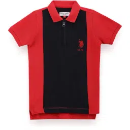 U.S. Polo Assn. Kids Red Color Block Polo T-Shirt-picture-22