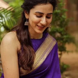 BAFNA MENS WEAR Woven Design Zari Silk Blend Handloom Saree image 4