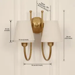 Divine Trends Gold Aluminium Double Hockey Antique Wall Lamp image 5