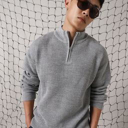 Hubberholme Men Self Design Speckled Pullover-picture-42
