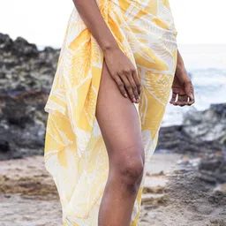 aoba EROTISSCH Women Yellow Printed Tropical Sarong image 2
