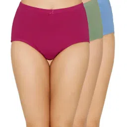 Amante Pink & Green Full Brief Panties - Pack Of 3-image-94