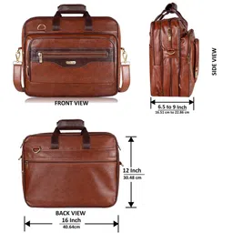 LOREM Unisex Orange Textured Laptop Bag image 5