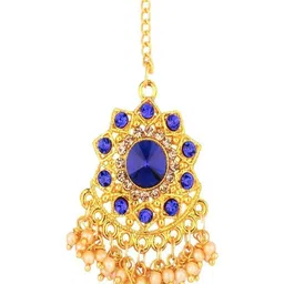 Women Click Gold-Plated Stone-Studded & Beaded Jewellery Set image 3