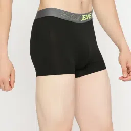 UnderJeans by Spykar Yellow & Black Trunks - Pack of 2 image 3